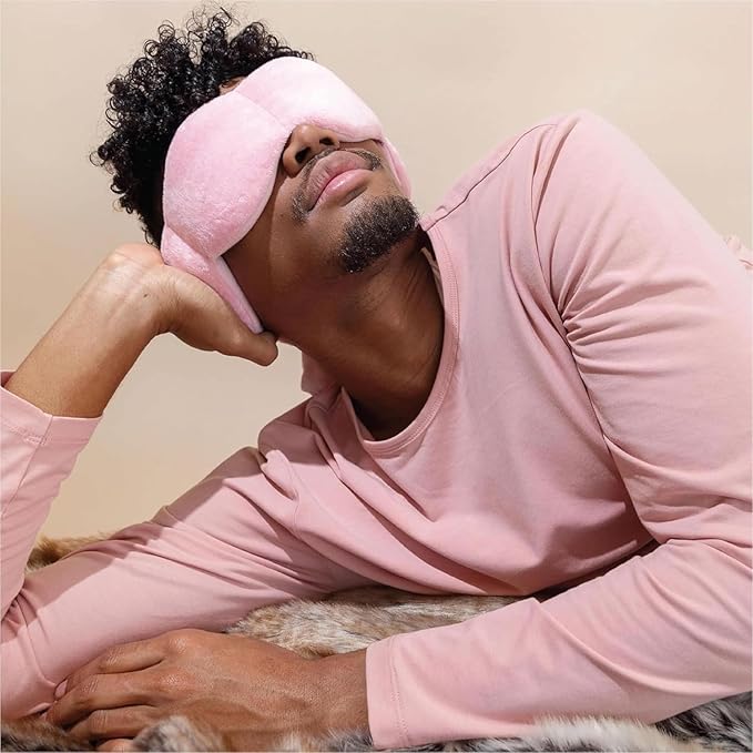 Nodpod Gentle Pressure Sleep Mask | Patented Light Blocking Design for Sleeping, Traveling & Relaxation - Blush Pink-Velvo Beauty