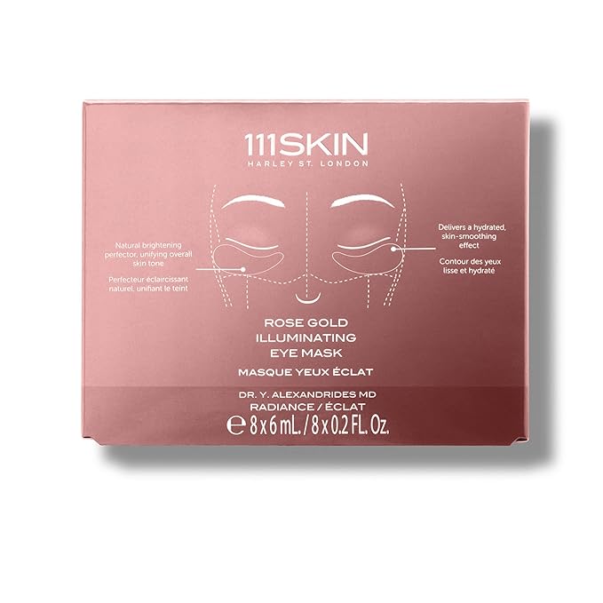111SKIN Rose Gold Illuminating Eye Mask | Fragrance Free | Target Pigmentation | Illuminate Under-Eyes | Set of 8 (0.2 ounces each)-Velvo Beauty