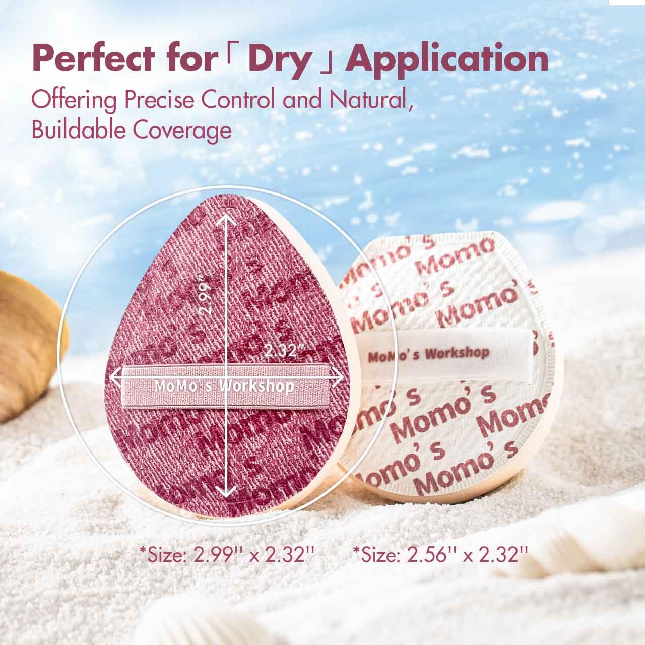 Pink Denim Makeup Sponges,Super Soft Blenders Sponge for Liquid Foundation Sponge,Large&Soft Yet Bouncy Rubycell,Egg&Flat Edge shape for Dry/Combination Skin,Travel Friendly,2pcs &Storage Case-Velvo Beauty