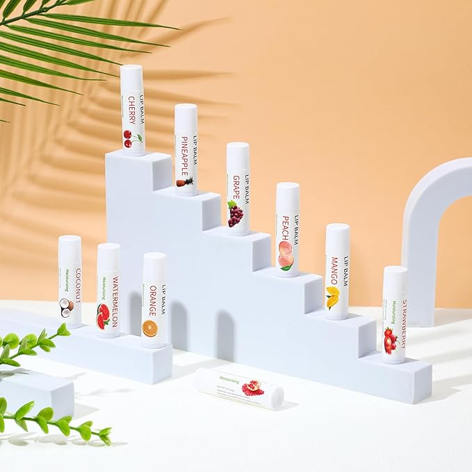 50 Pcs Fruit Flavors Lip Balm Gifts Bulk Small Thank You Gifts for Coworkers Guests Staff Customers Women Adults Wedding Bridal Baby Shower Favors Supplies Souvenirs-Velvo Beauty