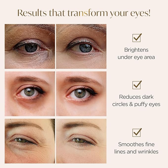 PLANTIFIQUE Gold Under Eye Patches for Puffy Eyes and Dark Circles 5 Pairs Under Eye Masks for Dark Circles and Puffiness Eye Gels with Collagen & Caffeine Eye Patches Gold Eye Mask Skincare-Velvo Beauty