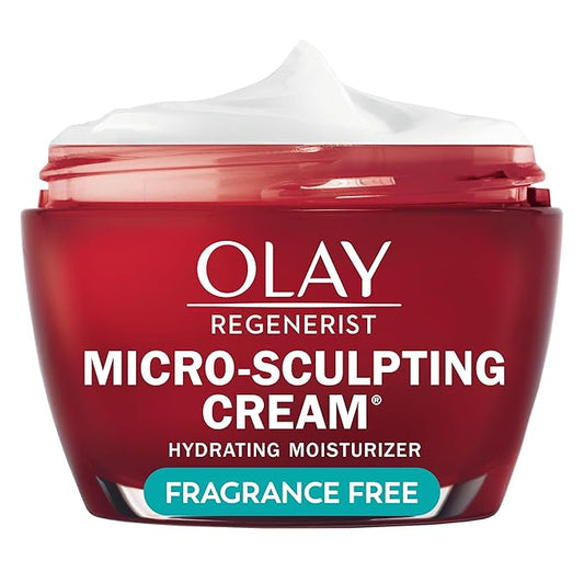 Olay Face Moisturizer, Regenerist Micro-Sculpting Cream for Women, Fragrance-Free - Hydrating, Anti-Aging, Anti-Wrinkle, Firming Skin Care - Hyaluronic Acid, Niacinamide, Amino Peptides, 1.7 Oz-Velvo Beauty