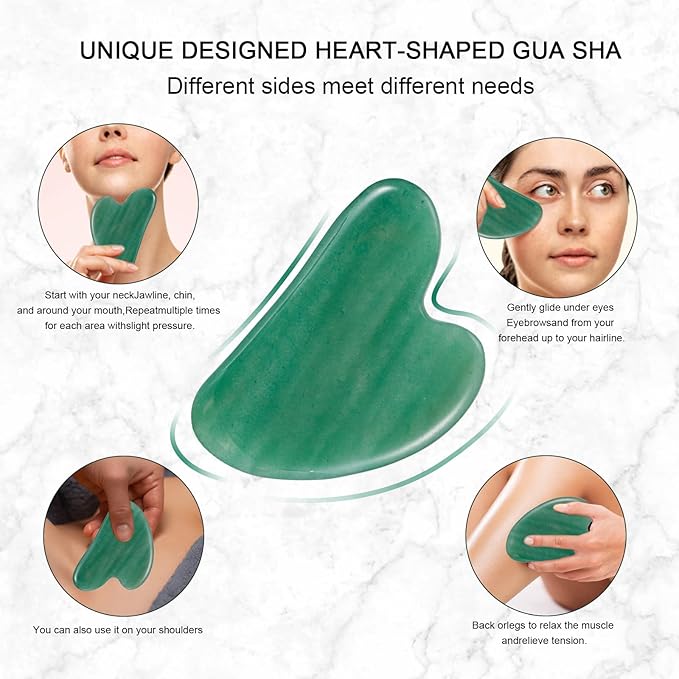 Jade Roller for Face, Facial Roller Massager Skin Care Tool, Gua Sha Facial Tools for Face, Neck, Eyes, Reduce Puffiness of The Skin (Green)-Velvo Beauty