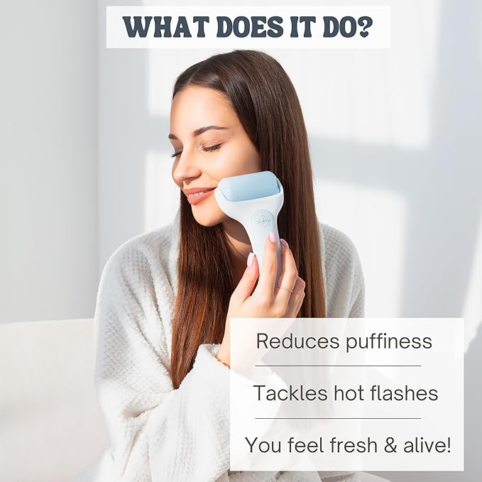 Facial Ice Roller for Face Premium with Carry Case and 2X Rollers for Long Lasting Cold - Eye Roller for Puffy Eyes & Cold Massage for Migraines (Ice Roller)-Velvo Beauty