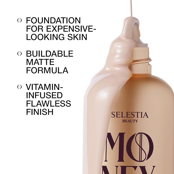 Matte Foundation Money - Long-Lasting Makeup Foundation with Flawless & Buildable Coverage - Liquid Foundation for All Skin Types (Vanilla)-Velvo Beauty