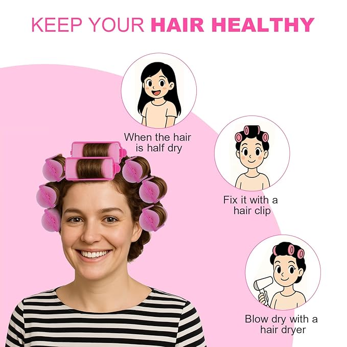 36 Pieces Foam Sponge Hair Rollers - Soft Sleeping Flexible Styling Curlers for Hair Styling (Pink)-Velvo Beauty