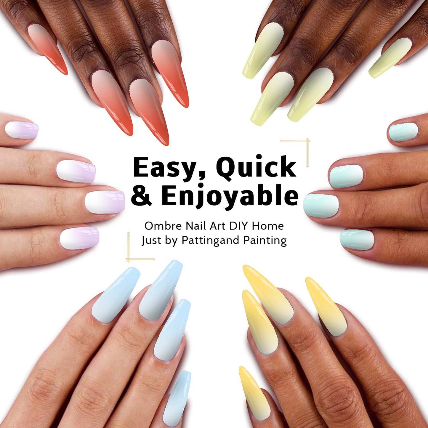 Sponge Pat Paint Nail Gel & Tools Kit, 9 Colors Ombre Nails Gradient Gel Nail Blush Blooming Aura Nails Drawing Stripper Floral Painting Nail Art, No Wipe, UV/LED Curing (9 Colors Set A)-Velvo Beauty