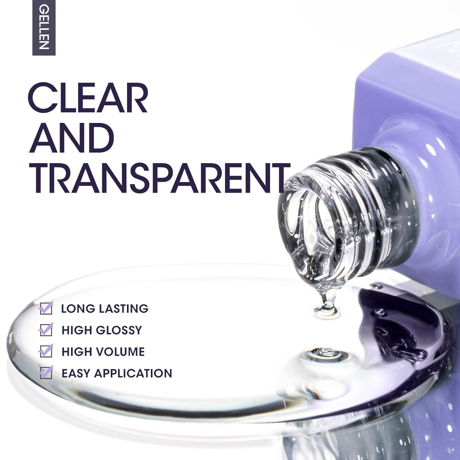 GELLEN 4Pcs Gel Top Coat and Base Coat with Nail Strengthener Set for Gel Nail Polish, 18ml Soak Off Nail Lamp Clear Nail Polish Set-Velvo Beauty