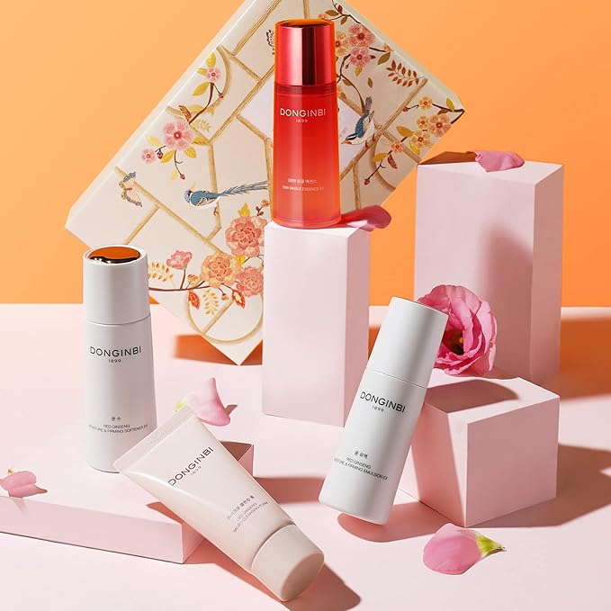 [Upgraded] DONGINBI Korean Red Ginseng Essential Care Set EX, Anti Aging Skin Care Routine Kit - Skin Moisturizing For All Skin Type-Velvo Beauty