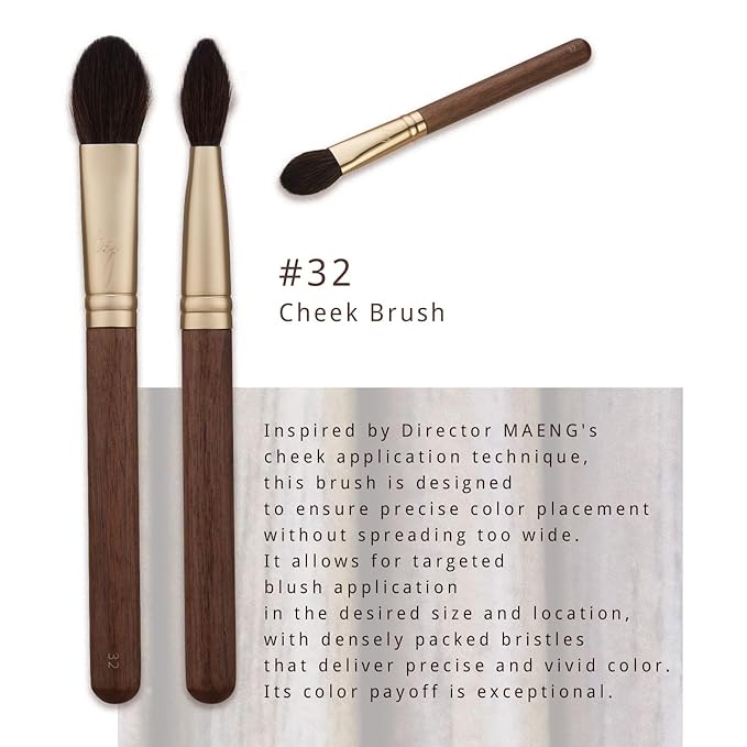 [SOO ADOR] BY MAENG #32 Cheek Brush - Precision Tool for Blush Application and Defined Cheek Colors | Designed by K-Pop Makeup Artist Maeng | Makeup Brush Blush Brush-Velvo Beauty