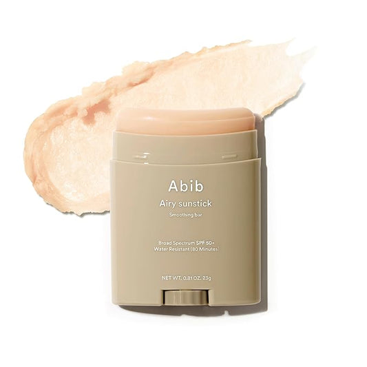 Abib Airy Sunstick Protection Bar Broad Spectrum SPF50+ 0.81 oz / 23 g (Semi-matte) | Korean Suncreen Stick Suncare Sunblock, No Whitecast, Protector Solar Barra, Water resistant-Velvo Beauty