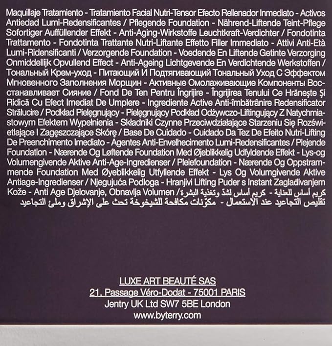 By Terry Eclat Opulent Anti-Aging Lifting Foundation, Medium - Full Coverage, Hydrating & Radiance Boosting, 1 Eclat Naturel, 1.01 fl oz-Velvo Beauty