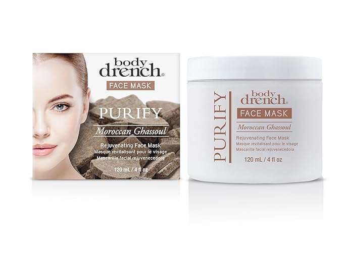 Body Drench Purify Moroccan Ghassoul Rejuvenating Face Mask, 4 oz-Velvo Beauty