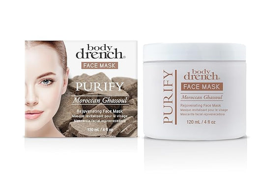 Body Drench Purify Moroccan Ghassoul Rejuvenating Face Mask, 4 oz-Velvo Beauty
