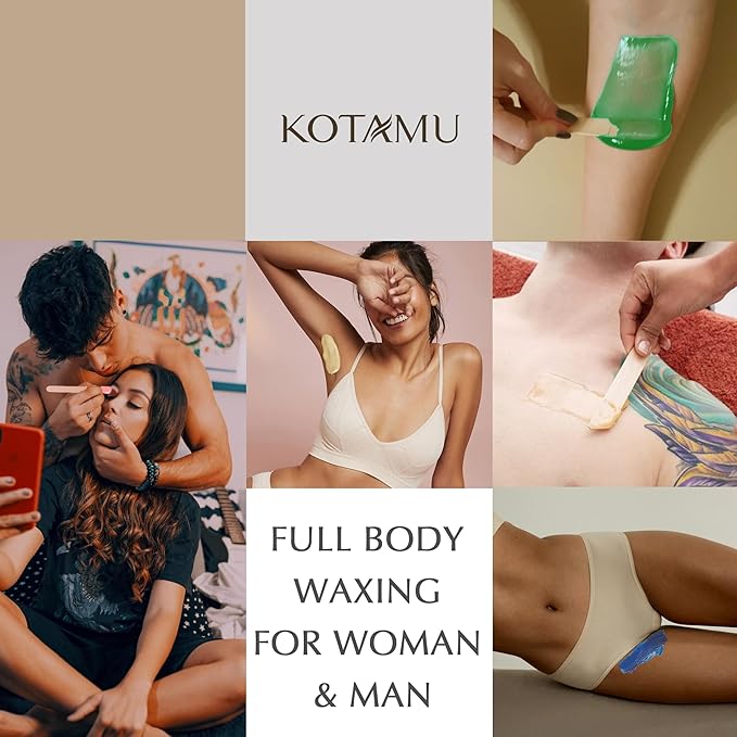 KOTAMU Waxing Kit for Women & Men, Wax Warmer for Hair Removal, Digital Wax Kit with Silicone Pot，Ideal for Face Eyebrow Arm Legs Armpit &Sensitive Skin, Cherry Waxing Machine for Home Salon Use-Velvo Beauty