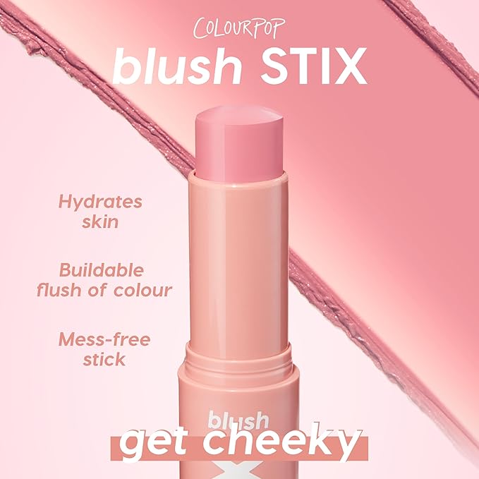 ColourPop Blush Stix - Cream Blush Stick with a Blendable, Hydrating Formula and Natural, Skin-Like Finish - Buildable Cream Blush for Cheeks, Eyes & Lips - 25/8 (0.28 oz)-Velvo Beauty