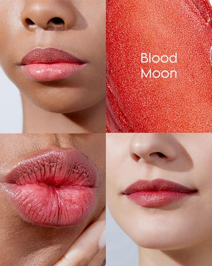 ieró Beauty Moonkissed Luminous PH Tinted Lip Balm w/Shea Butter & Vitamin E, Lip Care Moisturizer, Lip Plumper for Soft & Supple Lips, Paraben Free, Vegan, Sheer Red w/Copper-Red Shimmer-Velvo Beauty