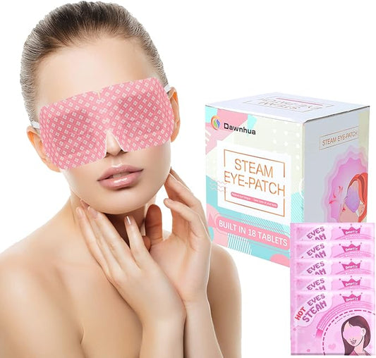 18 Packs Steam Eye Mask for Dry Eyes Dark Circles and Puffiness Tired Eyes, Disposable Self Heating Eye Mask for Stress Relief Relief Eye Fatigue-Velvo Beauty