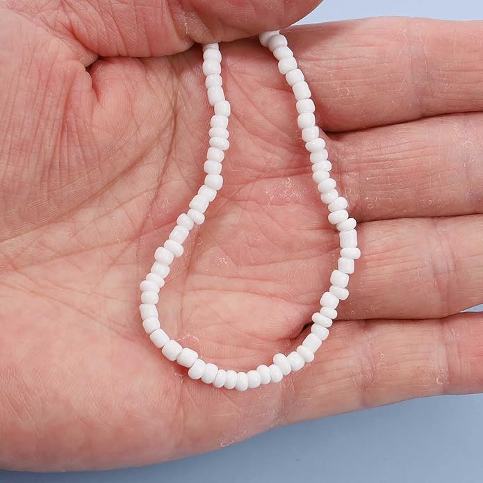 Boho Seed Bead Choker Necklace Tiny Rice Bead Necklace Chain Beachy Necklace Chain Jewelry for Women and Girls-Velvo Beauty