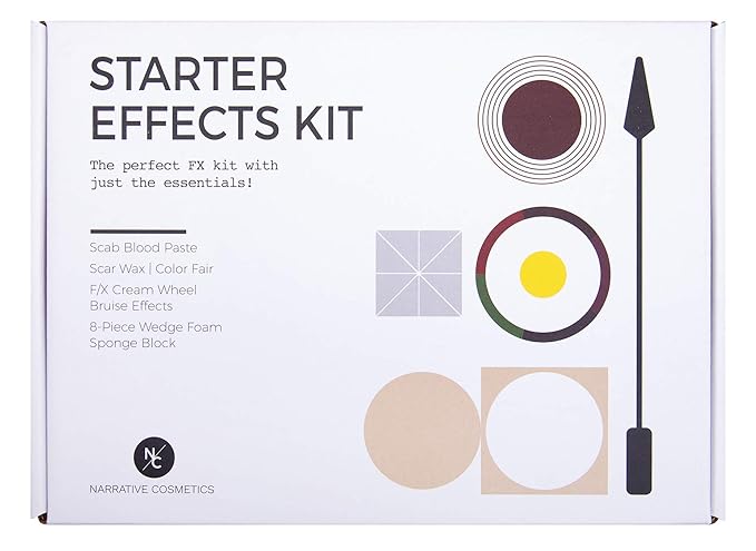 Starter Effects Kit, 6-Color Bruise Wheel, Scar Wax, and Scab Blood Paste, Professional SFX Makeup Set With Applicators-Velvo Beauty