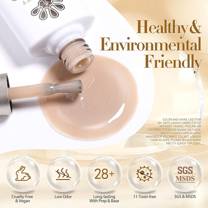 Born Pretty Jelly Gel Nail Polish Nude Set Crystal Transparent Translucent Sheer Clear 6 Colors Gift Collection Manicure Kit-Velvo Beauty