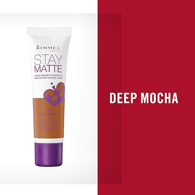 Rimmel, Stay Matte Foundation, Deep Mocha 2 Count (Pack of 1)-Velvo Beauty