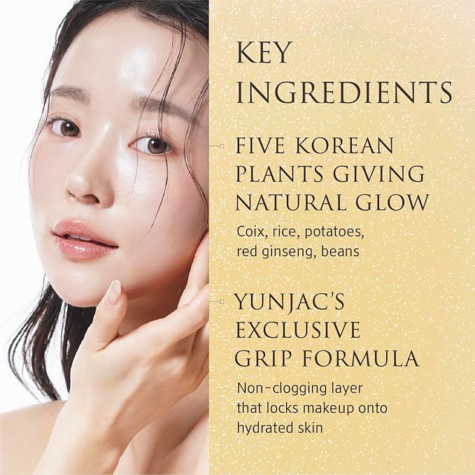 YUNJAC Base Prep (0.85 fl oz) - Grip Primer, Skin Perfecting Makeup Base for Korean Skin Prep. Silicone-Free, Serum Texture for Glowing, Flawless, and Long-Lasting Makeup-Velvo Beauty