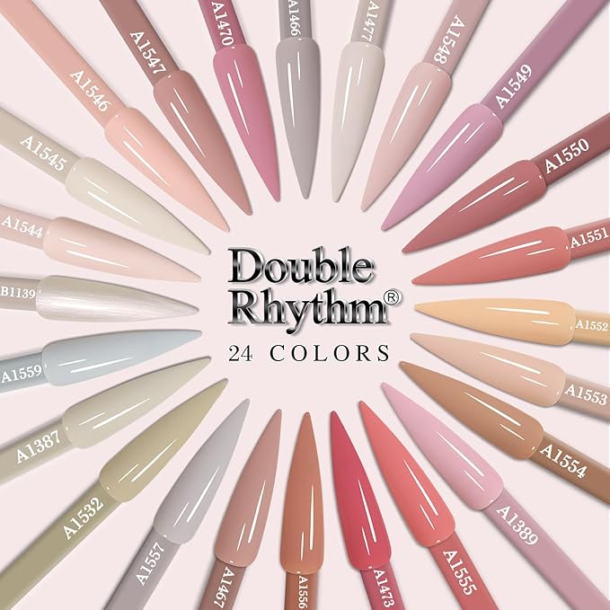 Double Rhythm 28Pcs 0.5Oz Gel Nail Polish Set Same Color Same Bottle Soak Off Gel Polish Kit Nail Art Manicure Salon DIY at Home for Women (Nude Pink Collection-T24-3)-Velvo Beauty