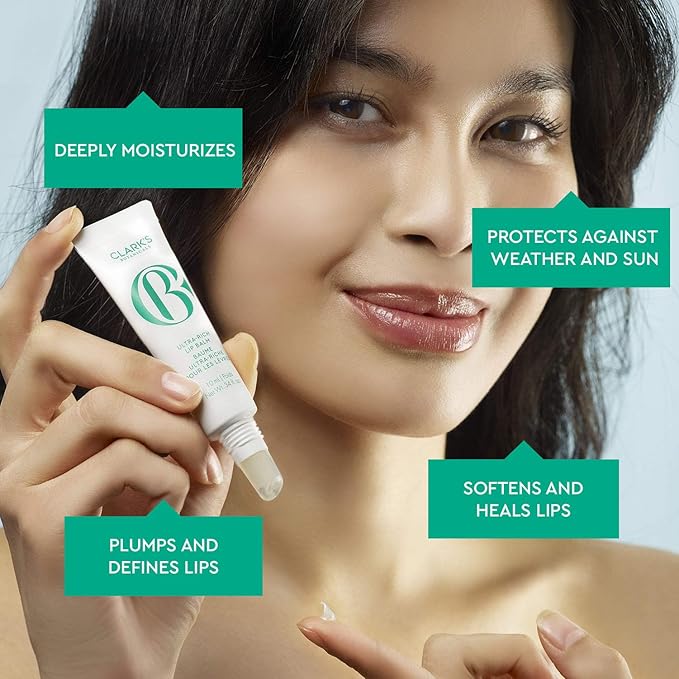 Clark's Botanicals Ultra Rich Lip Balm: Plumping Moisturizer with Collagen and Shea, Mango & Avocado Butter + Vitamin E, Stimulating Organic Lip Treatment | 0.34 fl oz (Pack of 1)-Velvo Beauty