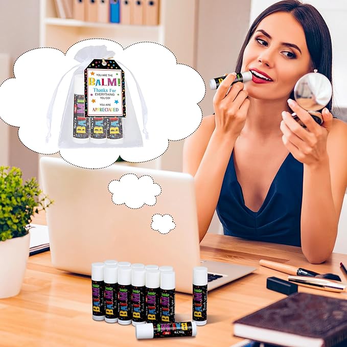 Dunzy 50 Sets Inspirational Gifts Lip Balm Bulk for Women Teachers Nurses Coworkers Friends Mother Employee Appreciation Gifts Bulk Thank You Small Gifts Lip Balm Gifts Party Gift Favors-Velvo Beauty