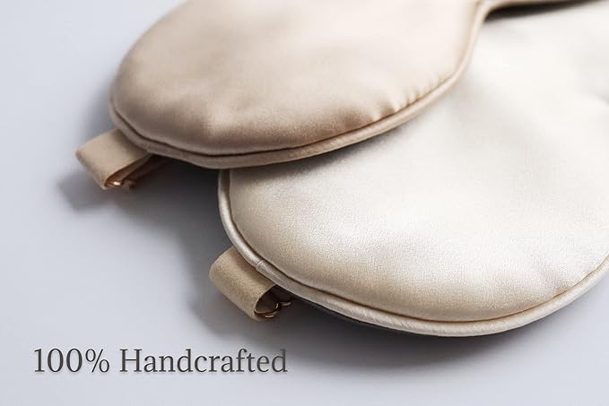 Premium 25 Momme Mulberry Silk Eye Mask for Sleeping (Champagne)-Velvo Beauty