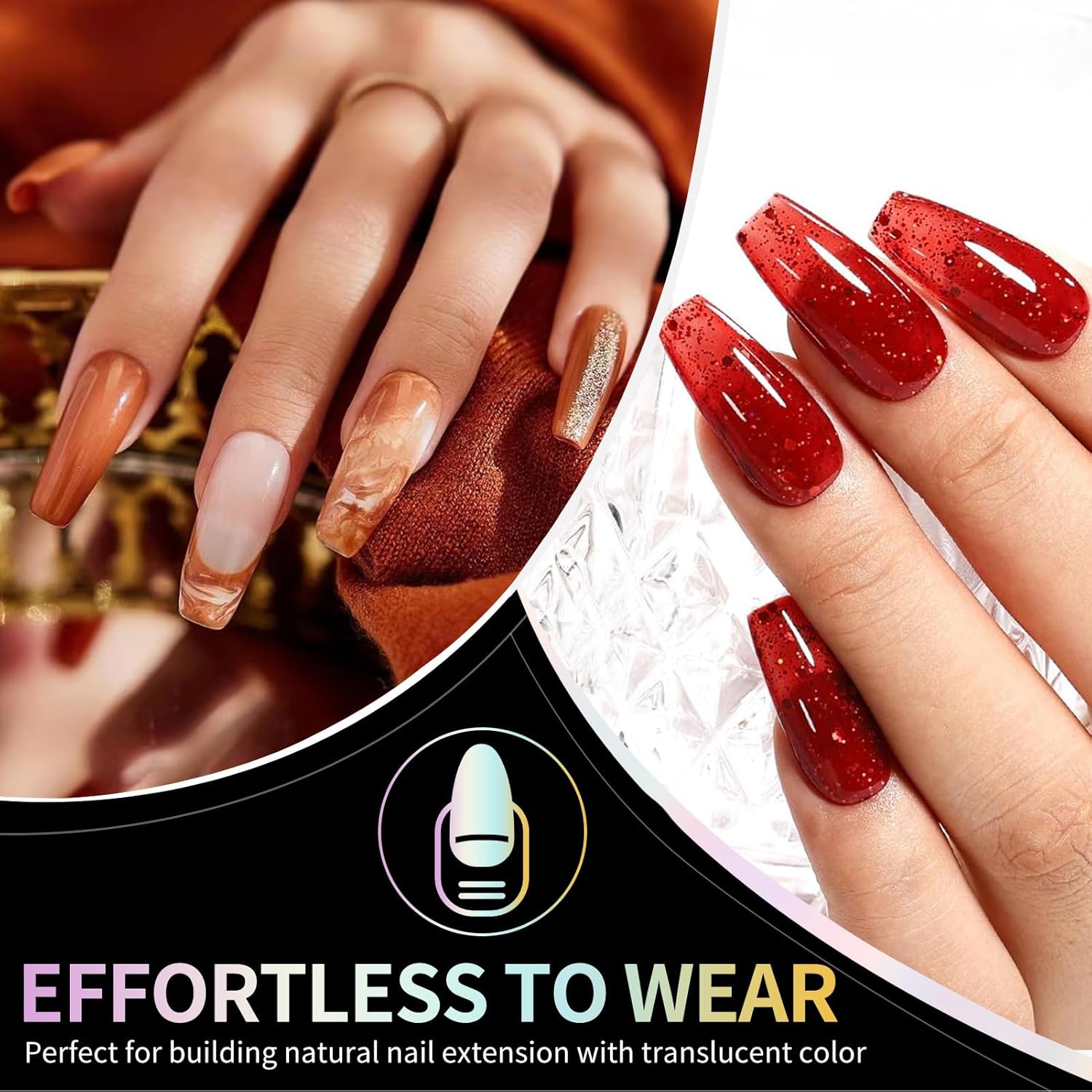 Coffin Nail Tips Medium Coffin Soft Gel Nail Tips 240Pcs Acrylic Full Cover Pre-Shape Nails Tips Half Matte Clear Press on Nails for Nail Extension Manicure Home DIY Salon 12 Sizes Gelly False Nails-Velvo Beauty