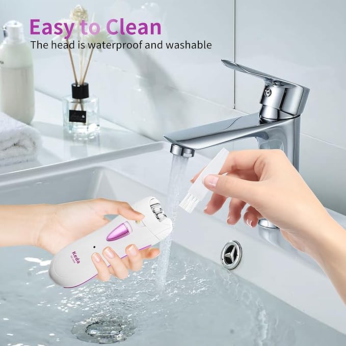 Smooth Glide Epilators Hair Removal for Women, Rechargeable Epilator, Portable Glamorous Skin Epilator for Women Face with LED Light, Hair Removal Device for Armpits/Bikini Line/Chin/Arms/Legs-Velvo Beauty
