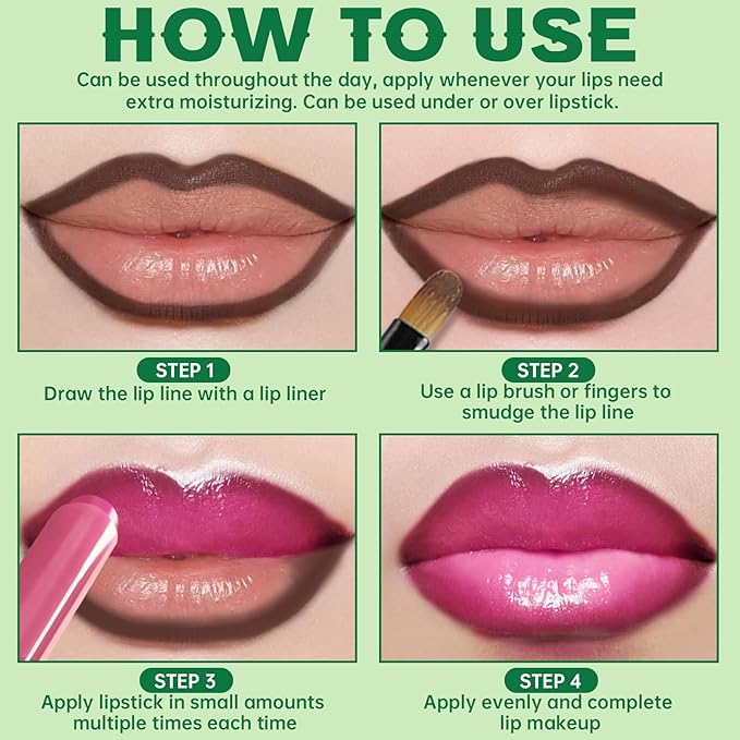 2 in 1 Solid Click Lip Gloss Pen With Brown Lip Liner Set Moisturizing Long Lasting Light Pink High Glossy Jelly Tinted Lip Balm Juicy Buildable Lip Plumper Makeup for Women-Velvo Beauty