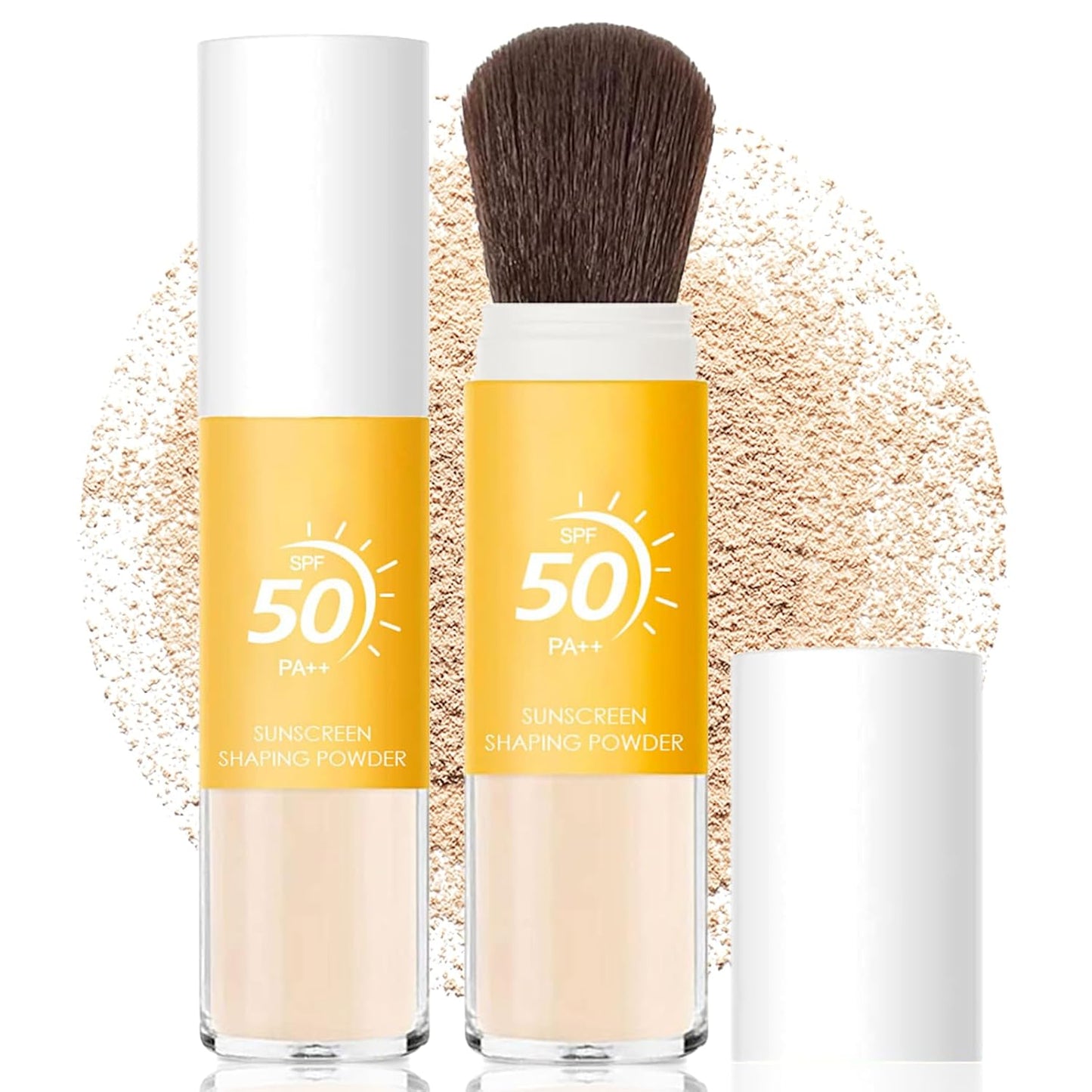 Mineral Sunscreen Setting Powder SPF 50, Sunscreen Powder for Face & Scalp, TranslucentSunscreenPowder with Brush, Oil Control Natural Matte Finish LoosePowder, Lasting Lightweight Breathable-Velvo Beauty