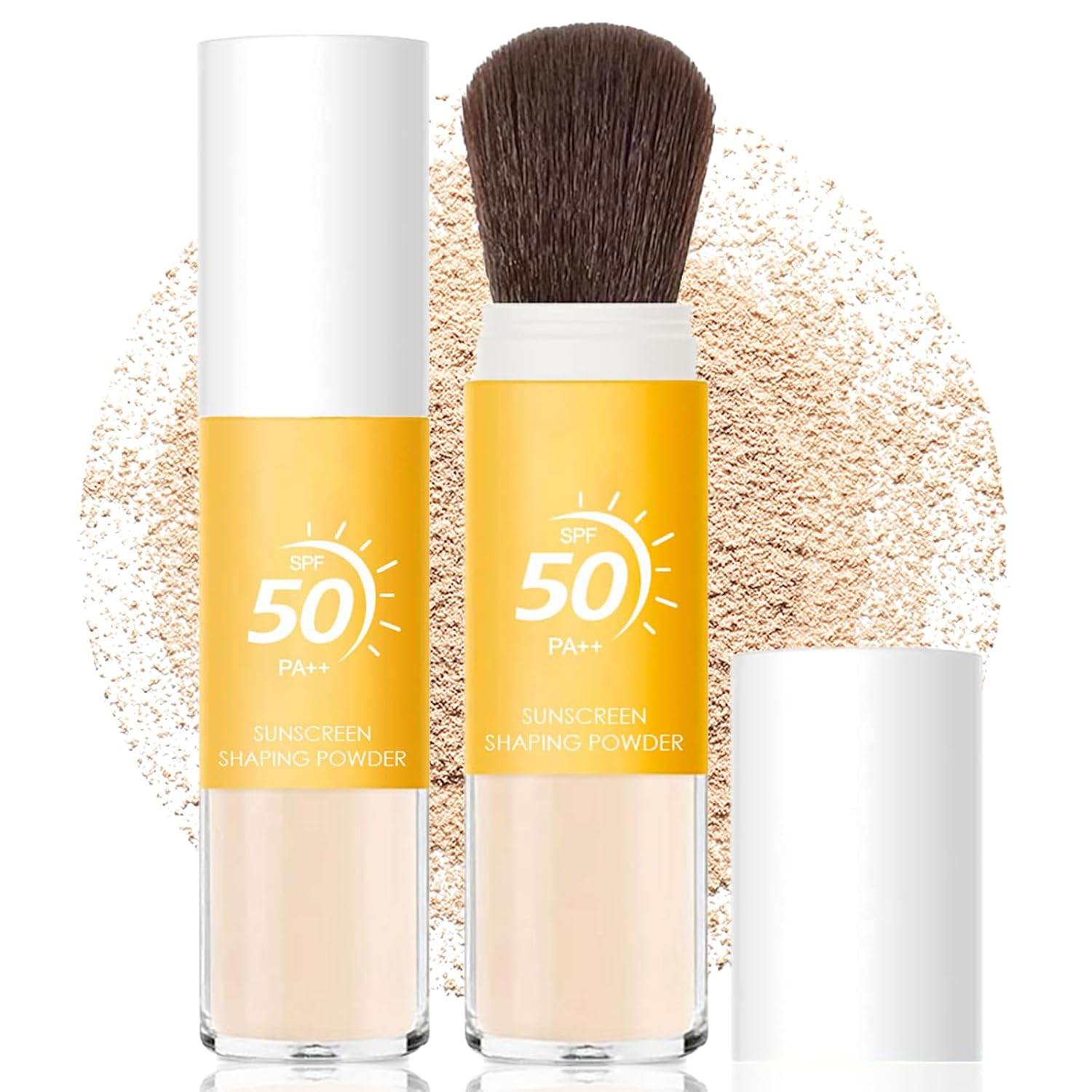 Mineral Sunscreen Setting Powder SPF 50, Sunscreen Powder for Face & Scalp, TranslucentSunscreenPowder with Brush, Oil Control Natural Matte Finish LoosePowder, Lasting Lightweight Breathable-Velvo Beauty
