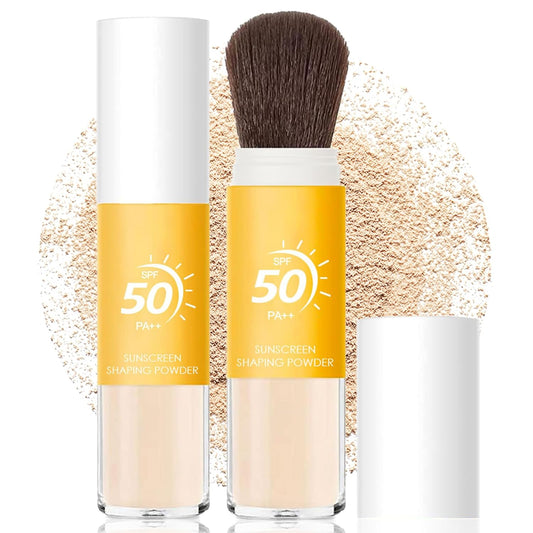 Mineral Sunscreen Setting Powder SPF 50, Sunscreen Powder for Face & Scalp, TranslucentSunscreenPowder with Brush, Oil Control Natural Matte Finish LoosePowder, Lasting Lightweight Breathable-Velvo Beauty