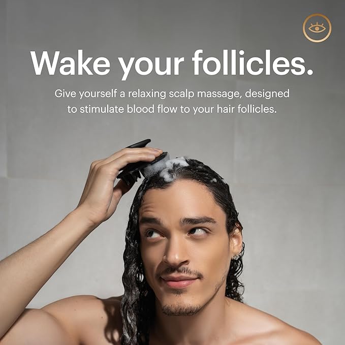 MANSCAPED® The Scalp Buffer Men’s Silicone Head Scrubber – Premium Cleansing & Exfoliating Hair Brush, Ergonomic Handheld Design for Gentle Scalp Massage (1-Pack)-Velvo Beauty