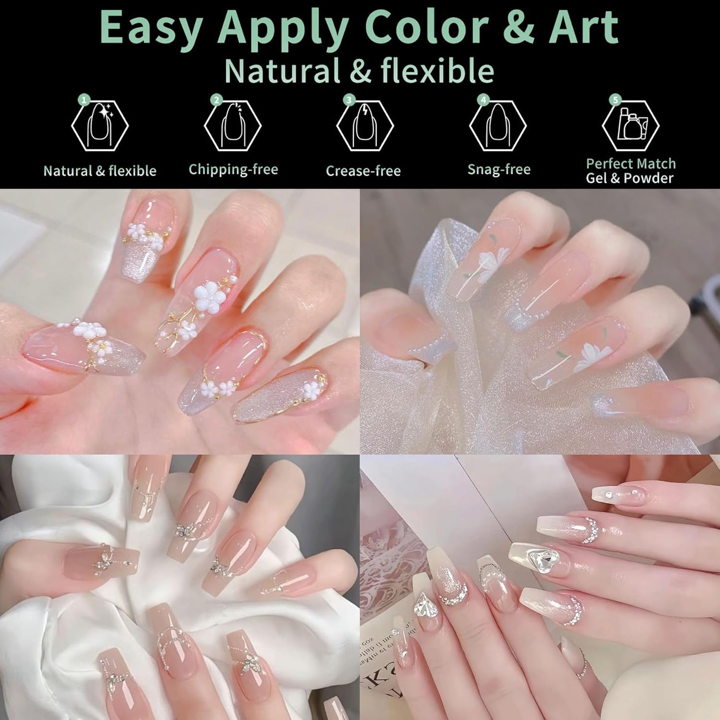 Long Square Nail Tips, 216pcs Acrylic Fake Nails Gel Nail Tips Soft, Full Cover Pre-Shaped Matte Clear Press on Nails for Extension, Diy at Home Manicure 10 Sizes-Velvo Beauty