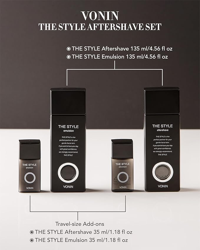 (The Style Aftershave Set, 11.5fl oz) - Men's Skincare Kit for Smooth Skin CoQ10, Cypress, AHA | Korean Skincare-Velvo Beauty