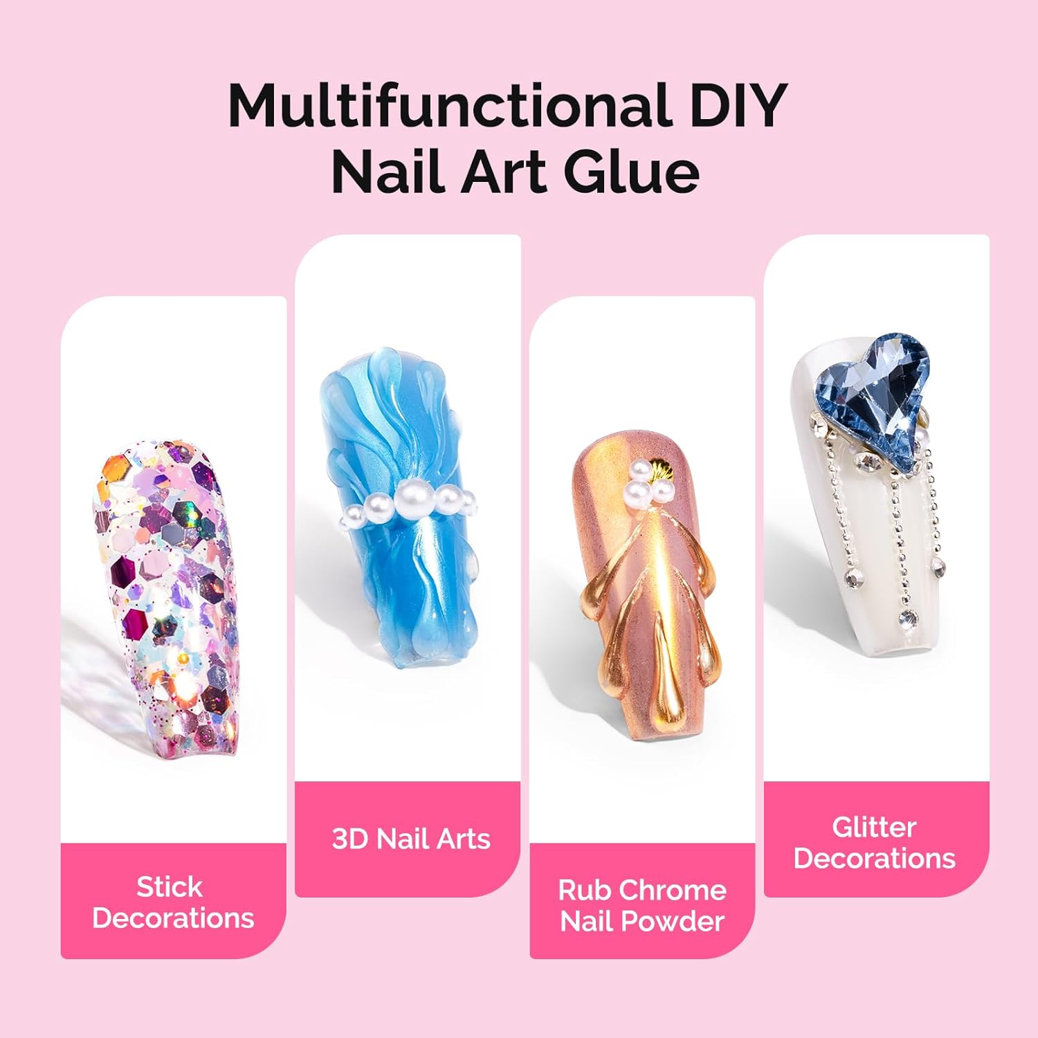 MelodySusie 15g Pinpoint Nail Rhinestone Glue for Nails Super Strong Gel for Nail Charms Gems 3D Nail Gel UV Nail Glue for Nail Art Design Nail Chrome-Velvo Beauty