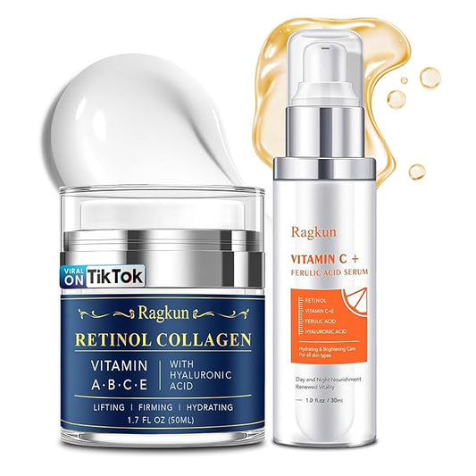 Retinol Cream for Face, Collagen Neck Creams for Tightening and Firming, Anti Aging Facial Moisturizer for Women & Men, Instant Face Lift Wrinkle Cream with vitamin c serum-Velvo Beauty