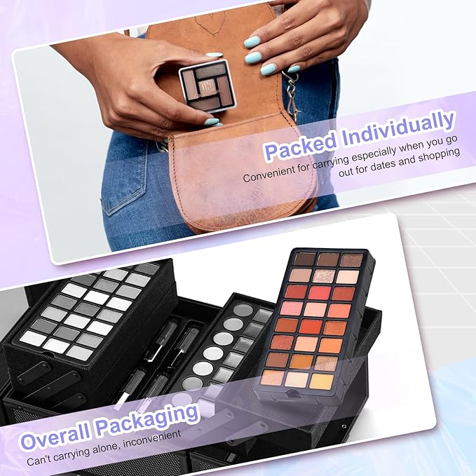 Color Nymph Makeup Kit For Women, Girls Makeup Set For Teens Professional Make Up Kits With Travel Case Full Cosmetics Kit w/ 35 Colors Eyeshadows Lipstick Blush Brushes Lipgloss Mascara-Velvo Beauty