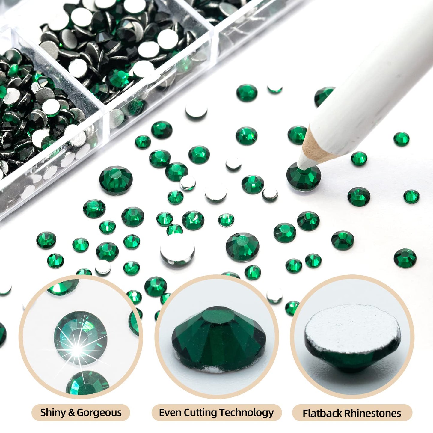 Flatback Crystal Rhinestones, 3792 Pieces Round Nail Gems Non Hot-fix Rhinestone SS6-SS20 Mixed Sizes Nail Art Rhinestones for Acrylic Nails, Crafts, Makeup, Clothes, Shoes, DIY Decorations-Velvo Beauty