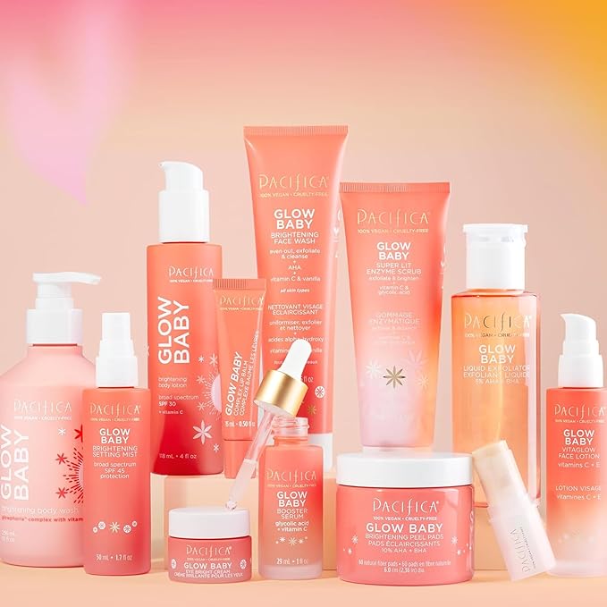 Pacifica Vitamin C Face Serum - Glow Baby Booster Facial Serum - Glycolic Acid Serum For Face - Dark Spot Corrector Anti Aging Brightening - Dermatologist Tested, Fragrance Free, Clean Skin Care Vegan-Velvo Beauty