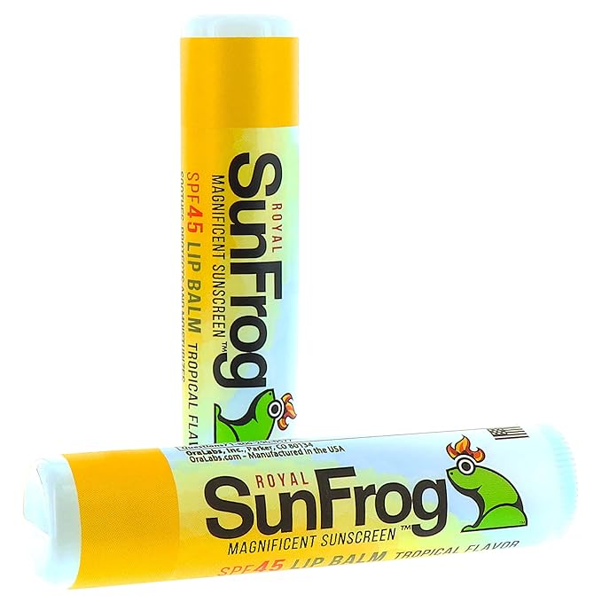 Royal SunFrog | 2-Pack Tropical Lip Balm with SPF 45 Sun Protection | Protects, Soothes, and Moisturizes with Vitamin E and Sunscreen (0.15oz/4.25g Per Stick)-Velvo Beauty