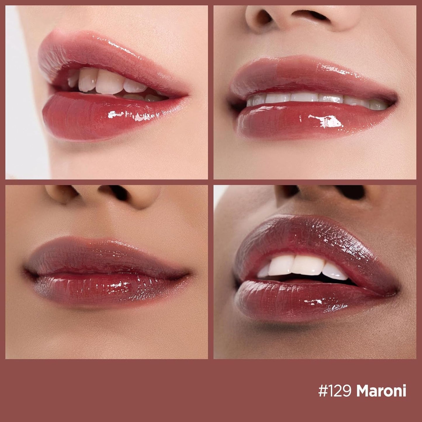 Laka Fruity Glam Lip Tint Mini, Glowing Lip Stain with Wide Color Spectrum, Hydrating & Lightweight Texture, Long-Lasting Bold Stain, Non-Sticky, Vegan, K-Beauty (#129 Maroni)-Velvo Beauty