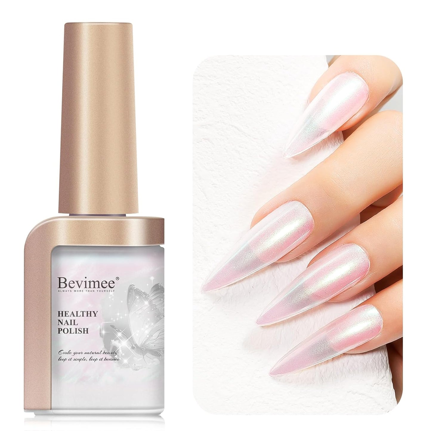 Quick Dry Nail Polish - Mermaid Shimmer Nail Lacquer Pearl White, Green Aurora Effect, Air Dry Fast Fingernail And Toenail Polish, 12ML-Velvo Beauty