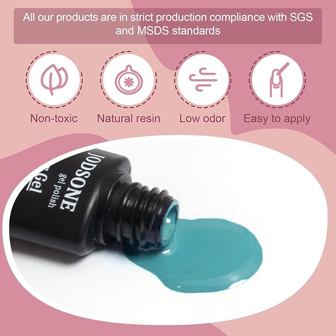 JODSONE Gel Nail Polish Kit 60 PCS with U V Light Soak off Base Top Coat 55 Shine Colors Gel Nail Kit Bright and Dark Brown Wine Red Series Manicure Set for Women and Girls-Velvo Beauty