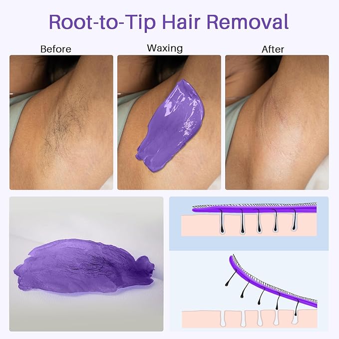 BLITZWAX Brazilian and Bikini Waxing Kit for Women, Hard Wax Warmer for Face, Legs, and Body, At Home Hair Removal Kit, Beginner Friendly, Quick Heating, 28 Accessories-Velvo Beauty